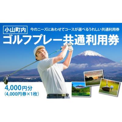 ふるさと納税 小山町 小山町内ゴルフプレー共通利用券 4000円券 × 1枚