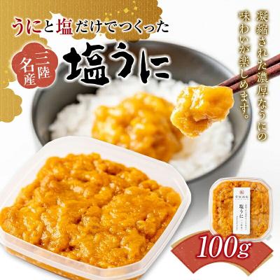 ふるさと納税 山田町 [無添加]三陸山田 塩 うに 100g ウニ