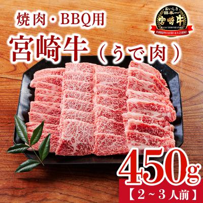 ふるさと納税 高原町 宮崎牛うで肉450g(焼肉・BBQ用)