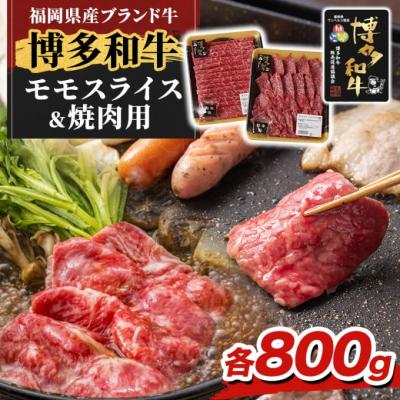 ふるさと納税 小郡市 博多和牛 モモ 焼肉用・スライス 計800g (各400g)※配送離島不可[No5354-2414]