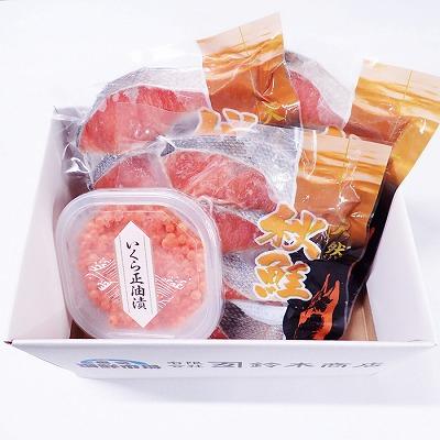 ふるさと納税 根室市 いくら醤油漬け(鮭卵)70g×1P、無添加天然甘塩秋鮭12切 A-14168の画像