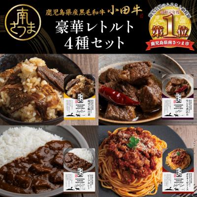 ふるさと納税 南さつま市 [プレミアムブランド]「小田牛」レトルト4種セット(カレー・パスタ・牛とろ煮込み・混ぜご飯の素)