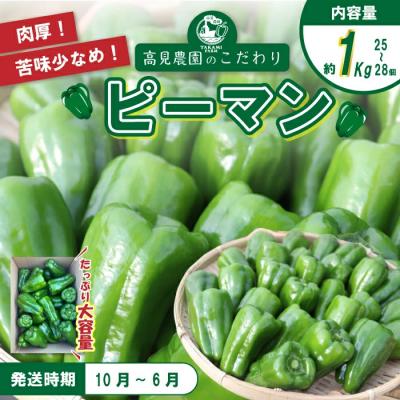 ふるさと納税 四万十市 苦味が少なくておいしい!高見農園のこだわり・新鮮ピーマン1kg[発送時期:10月〜6月]