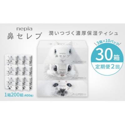 ふるさと納税 春日井市 [定期便]2回発送(3か月おきに発送) ネピア鼻セレブティシュ3箱×10パック