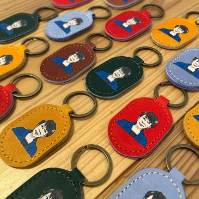 ふるさと納税 三宅町 高市早苗 オフィシャル キーリング レザーキーホルダー 野球 グローブ 本革 JINTO:紫