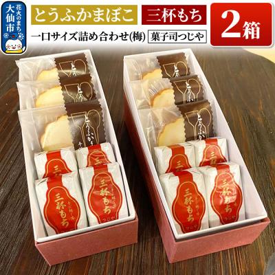 ふるさと納税 大仙市 とうふかまぼこ・三杯もち 一口サイズ詰め合わせ(梅)×2箱|22_dkb-340201