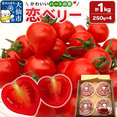 ふるさと納税 大仙市 秋田県産ミニトマト「恋ベリー」1kg(250g×4)ギフトBOX|22_anh-020101