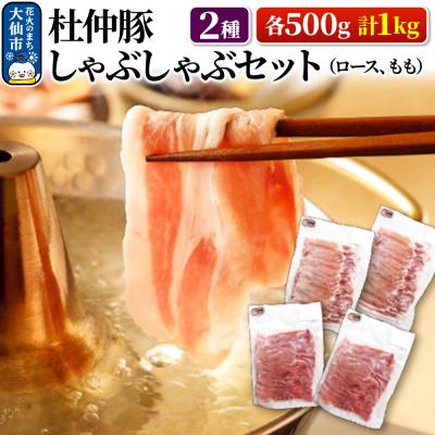 ふるさと納税 大仙市 杜仲豚 しゃぶしゃぶセット 2種 計1kg (ロース、もも)|22_bns-060101