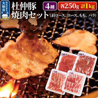 ふるさと納税 大仙市 杜仲豚 焼肉セット 4種 計1kg (肩ロース、ロース、もも、バラ)|22_bns-050101