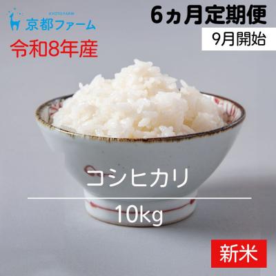 ふるさと納税 京都市 [新米先行受付][6か月定期便・9月開始]令和8年産 京都ファームのコシヒカリ 毎月10kg×6回