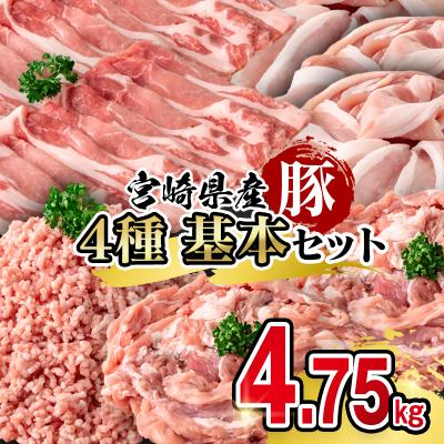 ふるさと納税 西都市 宮崎県産豚肉 満載セット4.75kg 小分け スライス 小間切れ ミンチ[3098]