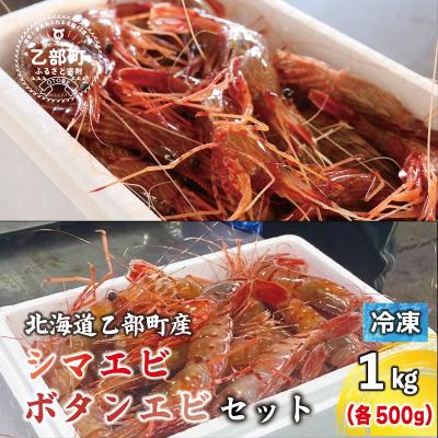 ふるさと納税 乙部町 <ボタンエビ・シマエビ(冷凍) 1kg(各500g)>北海道乙部町産 産地直送