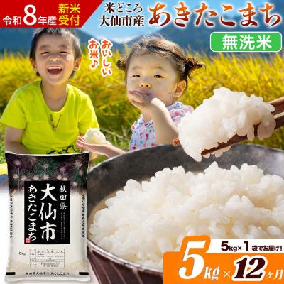 ふるさと納税 大仙市 令和8年産《12ヶ月》あきたこまち【無洗米