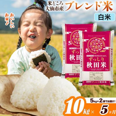 農家直送の美味しいブレンド米(白米) ふるさと納税 大仙市 米《5ヶ月》 ブレンド米【白米】10kg|22_ssn