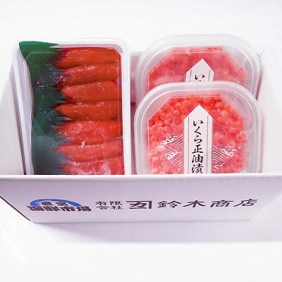 ふるさと納税 根室市 いくら醤油漬(鮭卵)70g×2P(計140g)、甘口たらこ200g×1P A-14165の画像