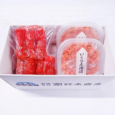 ふるさと納税 根室市 いくら醤油漬(鮭卵)70g×2P、辛子明太子300g A-14166の画像