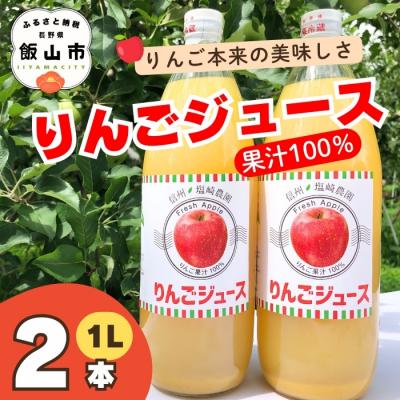 ふるさと納税 飯山市 北信州産100%りんごジュース 1L×2本