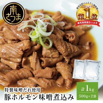 ふるさと納税 南さつま市 [マイスター山野井]豚ホルモン味噌煮込み 500g×2P 計1kg もつ煮込み レトルト