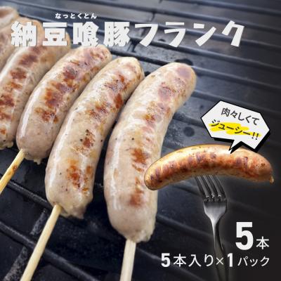 ふるさと納税 下呂市 納豆喰豚フランク 5本(1本 100g)冷凍 なっとくとん[121-1]