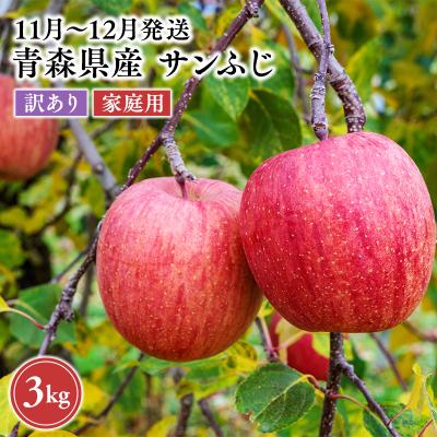 ふるさと納税 平川市 2026年11月〜12月発送 [訳あり]家庭用サンふじ 約3kg[原田農園]