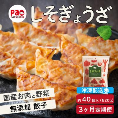 ふるさと納税 三原市 [3か月定期便]paoの無添加餃子「しそぎょうざ」520g(約40個) [058-018]