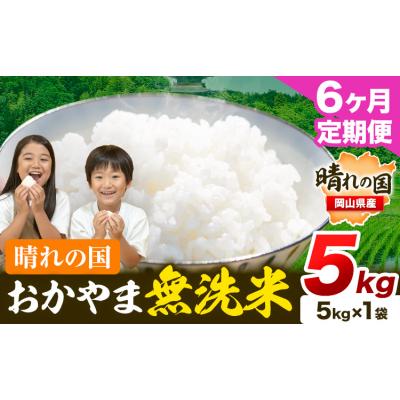 ふるさと納税 笠岡市 6ヶ月定期便 おかやま無洗米 5kg 米[お申し込み月の翌月から出荷開始]岡山県 笠岡市 無洗米