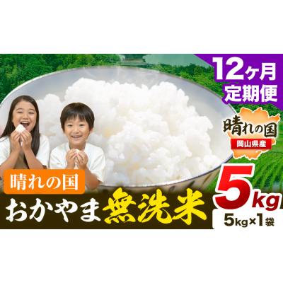 ふるさと納税 笠岡市 12ヶ月定期便 おかやま無洗米 5kg 米[お申し込み月の翌月から出荷開始]岡山県 笠岡市 無洗米