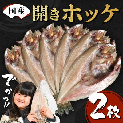 ふるさと納税 山田町 [無添加]国産 真ホッケ 大サイズ×2枚 肉厚 冷凍 ほっけ 干物 北海道産 一夜干し 魚 魚介