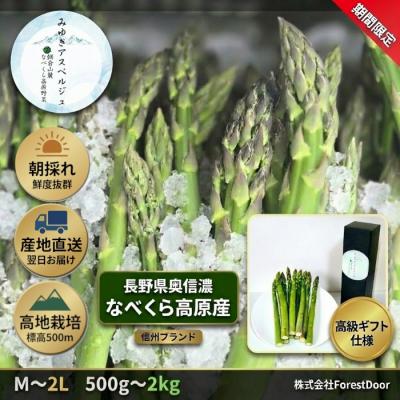 ふるさと納税 _飯山市 [期間限定]＼訳あり/アスパラガス みゆきアスペルジュ サイズ混合 1kg入り(20〜25本)