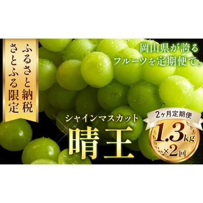 ふるさと納税 矢掛町 [2ヶ月定期便]晴王 シャインマスカット 約1.3kg×2回[9月上旬-10月末頃出荷]