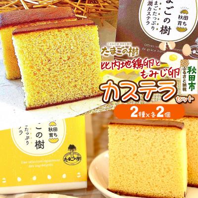 ふるさと納税 秋田市 たまごの樹 比内・たまごカステラセット2個(2種×各2個 半斤2ずつ入)|15_tyt-070201