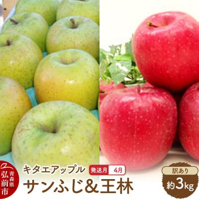 ふるさと納税 弘前市 [26年4月発送]りんご サンふじ・王林[訳あり]約3kg[CA貯蔵]|24_kta-050301d