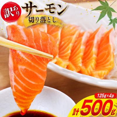 ふるさと納税 気仙沼市 訳あり サーモン 切り落とし おさしみ用 500g 125g x4p 