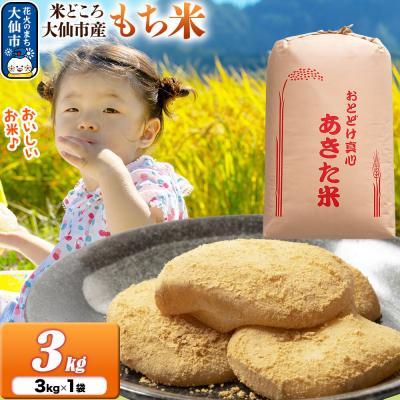 ふるさと納税 大仙市 もち米 3kg(3kg×1袋)令和7年産 秋田県 大仙市産|22_ssn-070301