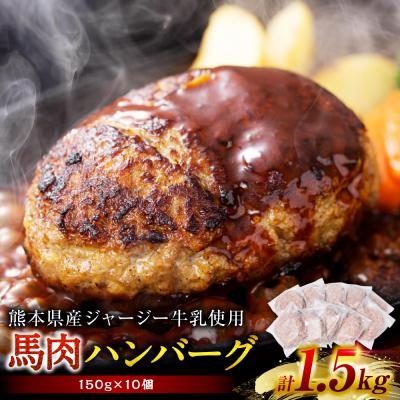 ふるさと納税 八代市 馬肉ハンバーグ 150g×10個 [熊本県産 ジャージー牛乳使用]
