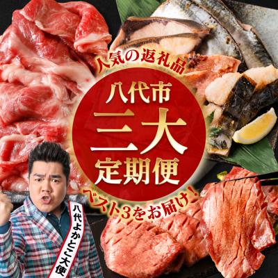 ふるさと納税 八代市 [3回定期便]八代市三大人気定期便 牛タン西京漬けくまもと黒毛和牛 切り落とし_183-5044-C