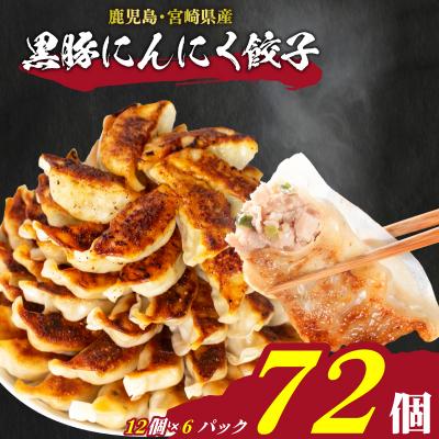 ふるさと納税 下関市 訳あり 黒豚にんにく餃子 72個 12個×6パック 冷凍 小分け