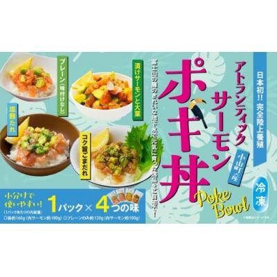 ふるさと納税 小山町 小山町産アトランティックサーモン冷凍ポキ丼 約130g × 1パック × 4つの味