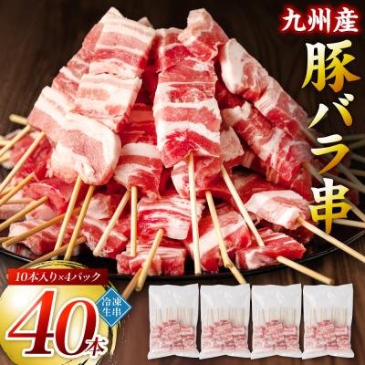 ふるさと納税 八代市 九州産 豚バラ串 40本 合計1.2kg 豚バラ_080-3038-C