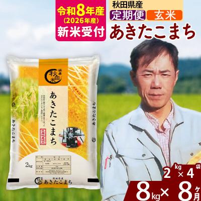 ふるさと納税 北秋田市 R8産 新米受付《定期便8ヶ月》秋田県産
