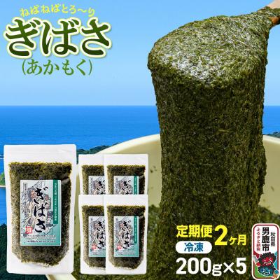 ふるさと納税 男鹿市 [定期便2ヶ月]ぎばさ(あかもく) 200g×5個セット 海藻 男鹿市|23_ogn-240502