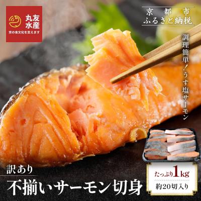 ふるさと納税 京都市 [丸友水産]訳あり 不揃いサーモン切身 1kg 約20切入り|京都 サーモン チリ産