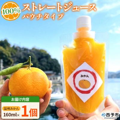 ふるさと納税 西予市 <100%ストレートジュース パウチタイプ160ml 温州みかん 160ml×1個>