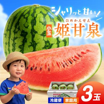 ふるさと納税 五所川原市 [先行受付] 小玉すいか 3玉 姫甘泉 (2kg前後×3) 西瓜 スイカ 家庭用 青森県五所川原市