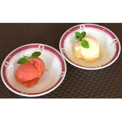 ふるさと納税 浦河町 レストラン綺羅々亭特製 いちごシャーベット&amp;バニラアイスセット(各3個)[59-1615]