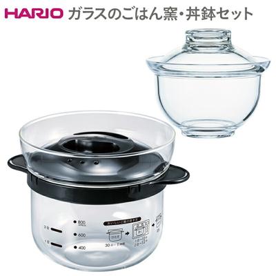 ふるさと納税 古河市 HARIO ガラスのごはん釜・丼鉢セット[XRCN-2-B][GXD-600] _DL17
