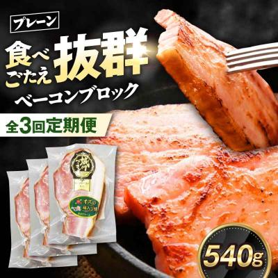 ふるさと納税 大洲市 [全3回定期便]ブランド豚『オズの箱入り娘』 ベーコンブロック×3ケ [AGAZ049]