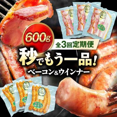 ふるさと納税 大洲市 [全3回定期便]ブランド豚『オズの箱入り娘』 ベーコンとウィンナーセット(小)[AGAZ082]