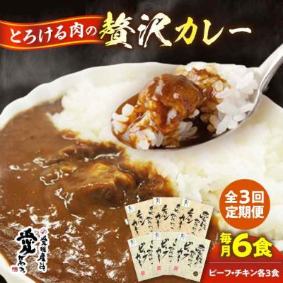 ふるさと納税 大洲市 [全3回定期便]ご当地カレー!ビーフカレー&amp;チキンカレーセット [AGBM071]