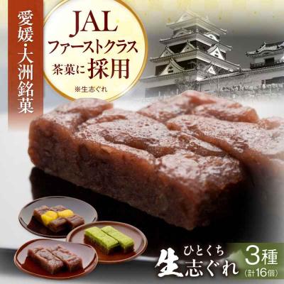 ふるさと納税 大洲市 愛媛・大洲銘菓 ひとくち生志ぐれ 3種16個入り [AGCB001]